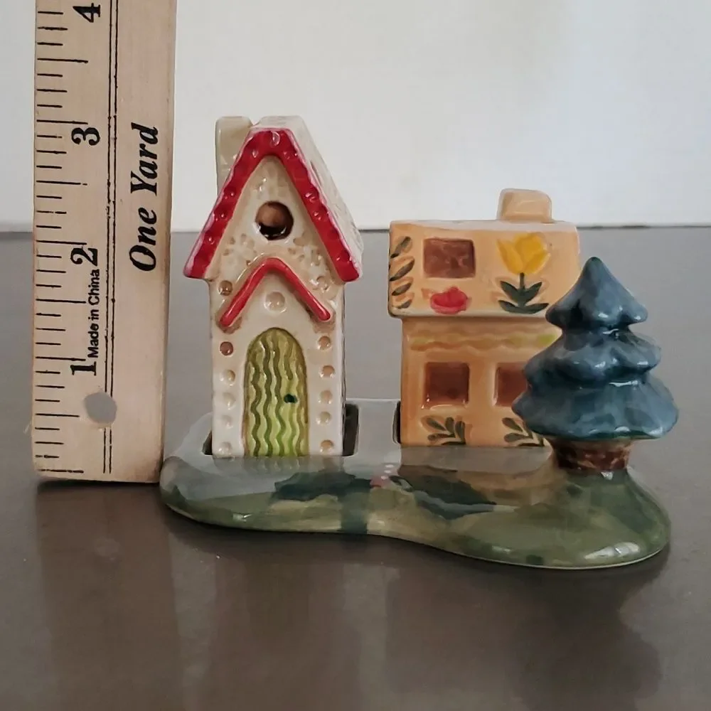 Anthropologie Nathalie Lete Cottage Salt & Pepper Shaker Set Holiday Village